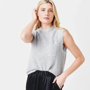 ATM Sequin Crew Neck Sleeveless Sweater